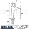 Bristan Club High Neck Pillar Taps Dimensions